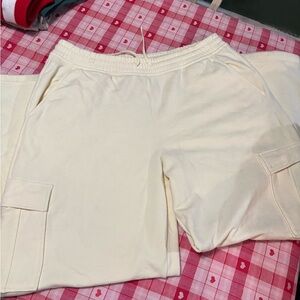 Athleta Butter Yellow Cargo Sweats